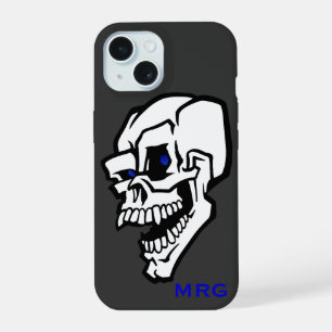 Calavera Malvada Blanca con Ojos Azules