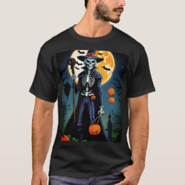 Calavera malvada de Halloween con camiseta de cala