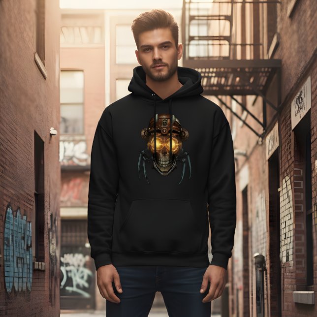 Calavera Mecánica: Sudadera con Capucha Steampunk (Subido por el creador)