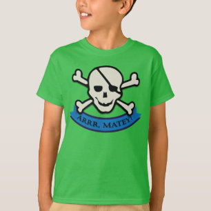 Calavera - Niños verdes colocan la camiseta sin ta