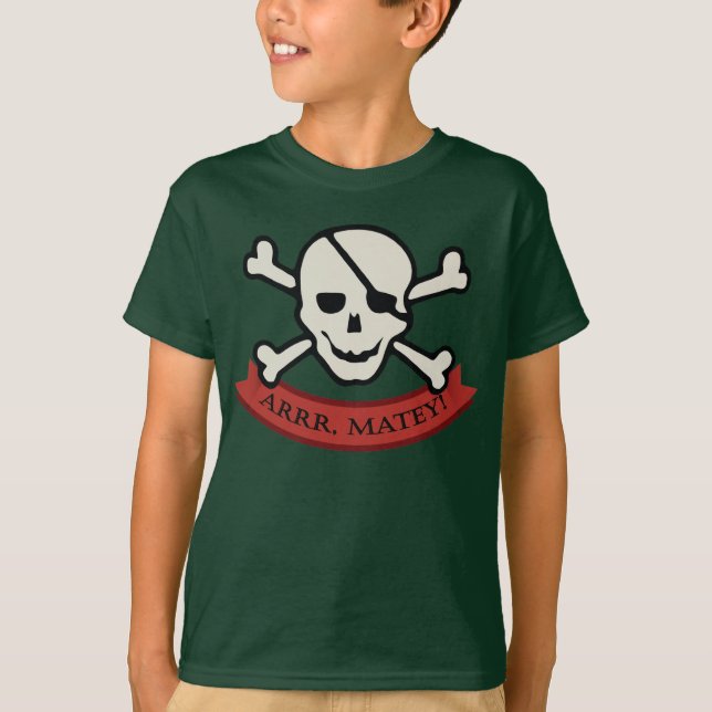 Calavera - Niños verdes colocan la camiseta sin ta (Anverso)
