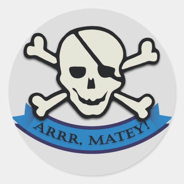 Calavera - Pegatina redondo clásico gris, brillant (Anverso)