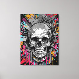 Calavera pirata - Colorida impresión de lienzo de 