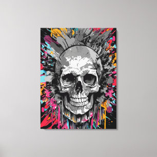 Calavera pirata - Colorida impresión de lienzo de