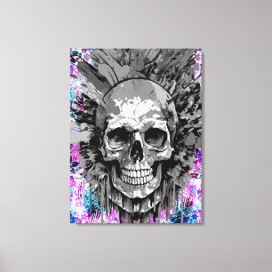 Calavera pirata - Colorida impresión de lienzo de
