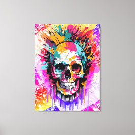 Calavera pirata - Colorida impresión de lienzo de 