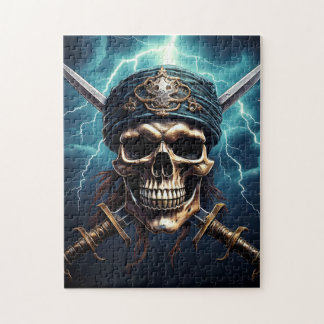 Calavera pirata con rompecabezas