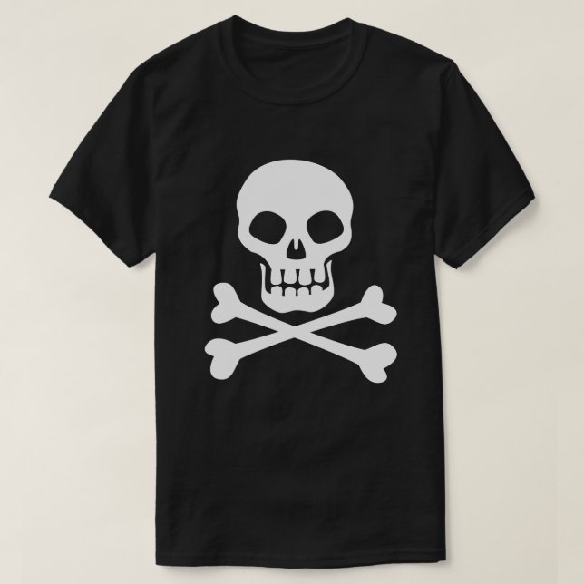 Calavera pirata y camiseta cruzada (Diseño del anverso)