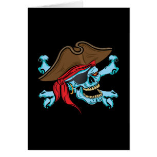 Calavera pirata y hueso cruzado