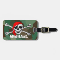 Calavera pirata y huesos cruzados, etiquetas de eq