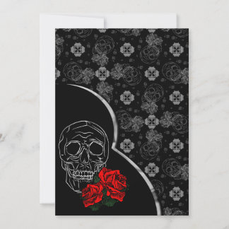 Calavera plateada y Rosas Boda gótico moderno