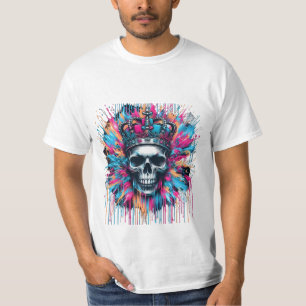 "Calavera Regal: Camiseta de arte callejero de gra