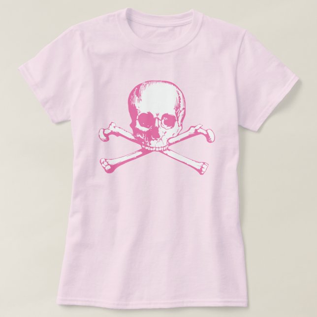 Calavera Rosa Y Camiseta Cruzada (Diseño del anverso)