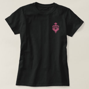 Calavera Rosa Y Cartas Con Camiseta Escudo