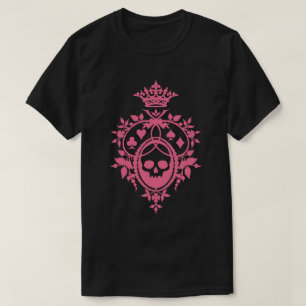 Calavera Rosa Y Cartas Con Camiseta Escudo
