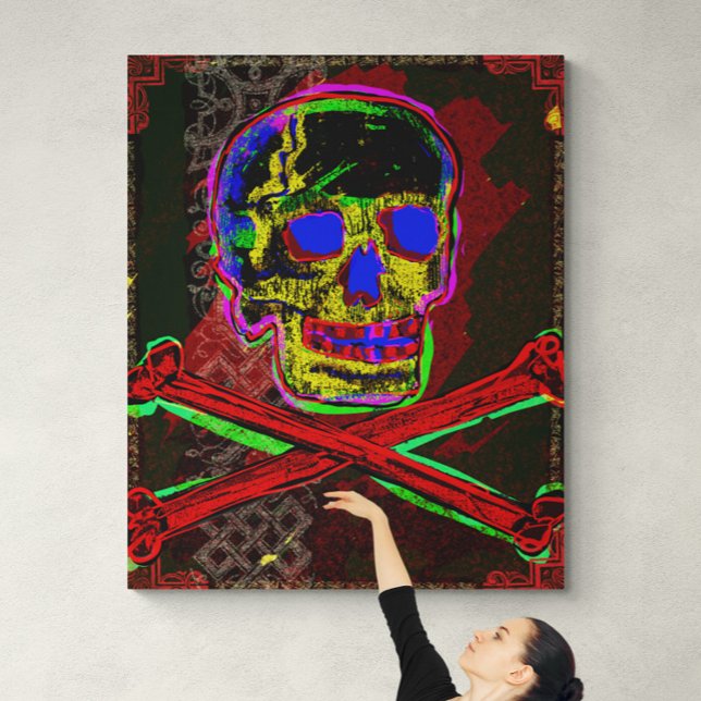 Calavera Skull pGeek Arte NFT Rojo Azul Negro (Subido por el creador)