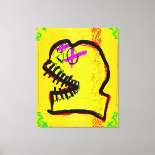 Calavera Skull pGeek NFT arte amarillo morado negr