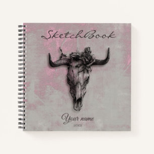 Calavera toro y Subió su cuaderno de esbozo de nom