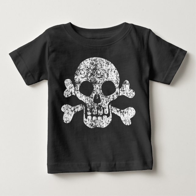 Calavera y camiseta bebé cruzada (Anverso)