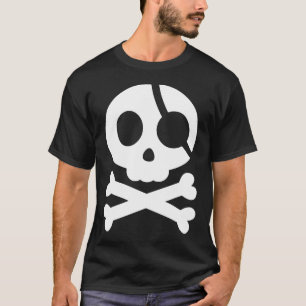 Calavera y cruz camiseta pirata