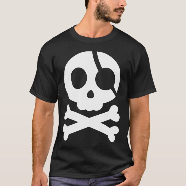 Calavera y cruz camiseta pirata (Anverso)