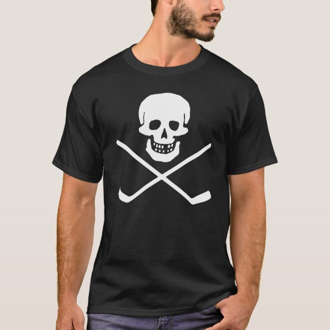 Calavera y cruz pegadas Camiseta oscura (Anverso)
