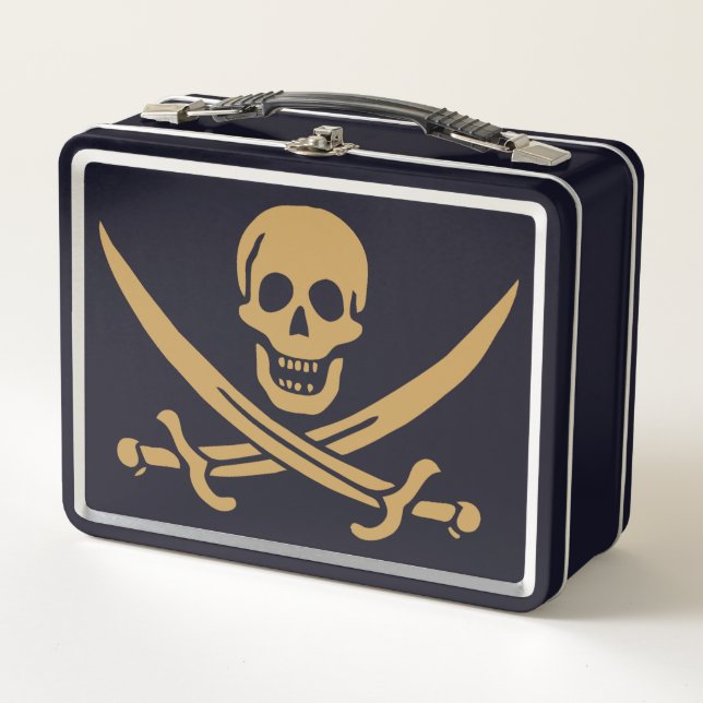 Calavera y Cutlass de oro azteca Pirata Calico Jac (Anverso)