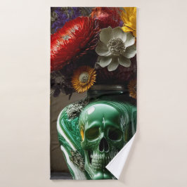 Calavera y flores