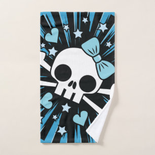 Calavera y huesos cruzados - Azul