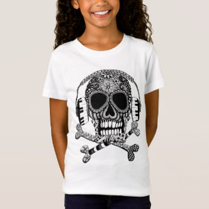 Calavera y huesos cruzados con camiseta de Chicas 