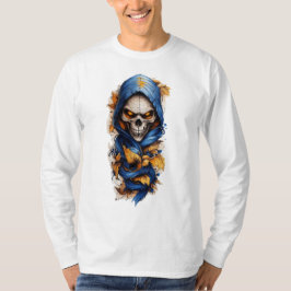 Calavera y otoño deja camiseta estilo tatuaje