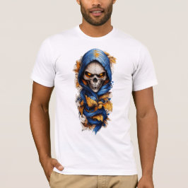 Calavera y otoño deja camiseta estilo tatuaje