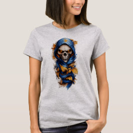 Calavera y otoño deja camiseta estilo tatuaje