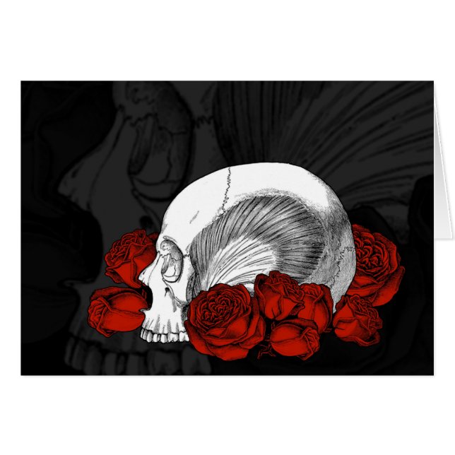 Calavera y rosas rojas (Anverso (Horizontal))