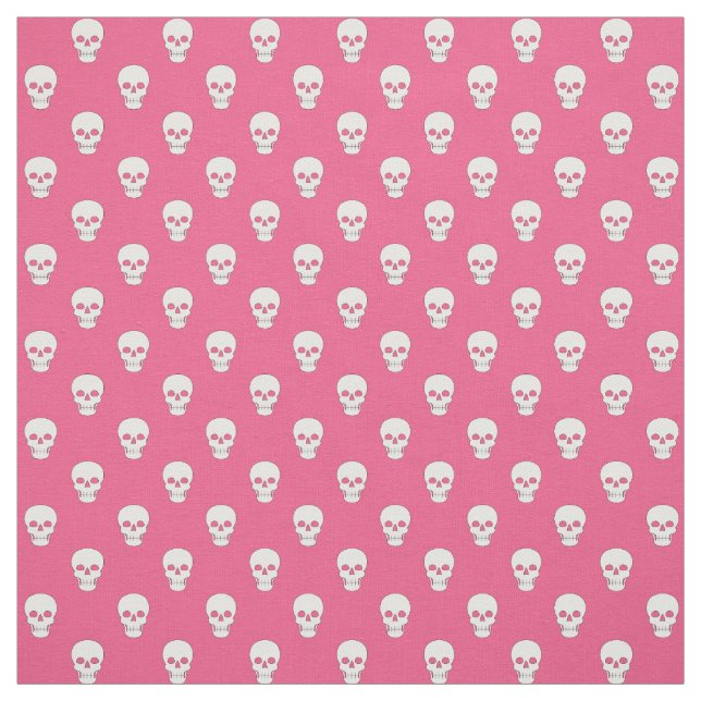 Calaveras blancas en tela rosada (Retal)