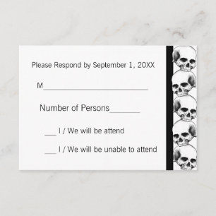 Calaveras con tarjeta RSVP Stripe(Black)