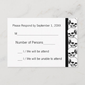 Calaveras con tarjeta RSVP Stripe(Black)