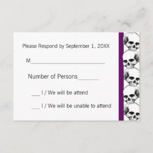 Calaveras con tarjeta RSVP Stripe(Purple)