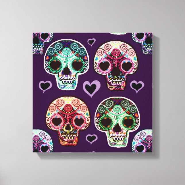 Calaveras de arte azucarero psicodélico (Anverso)