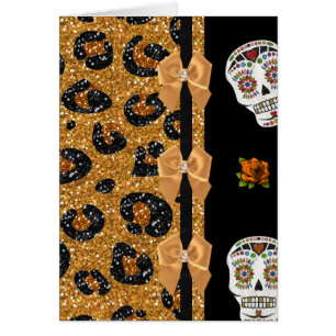 Calaveras de azúcar de la impresión del leopardo d