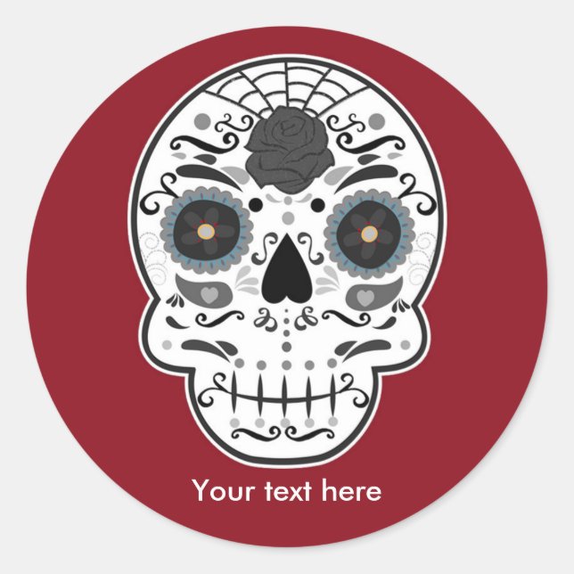 Calaveras de Azúcar Día de Muertos Pegatinas de Fi (Anverso)