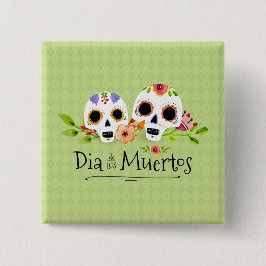 Calaveras de azúcar floral Dia de Muertos | Chapa
