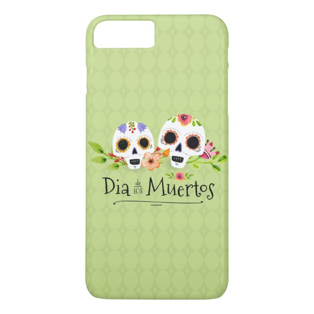 Calaveras de azúcar floral Dia de Muertos | Funda  (Reverso)