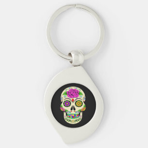Calaveras de Azúcar Llavero de Metal