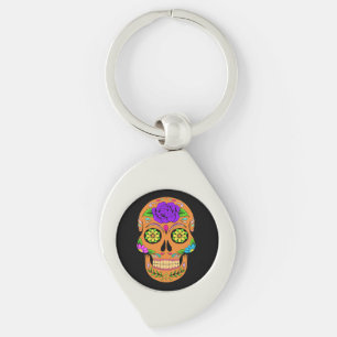 Calaveras de Azúcar Llavero de Metal