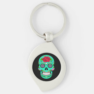 Calaveras de Azúcar Llavero de Metal