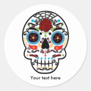 Calaveras de Azúcar Pegatinas para Fiesta de Día d