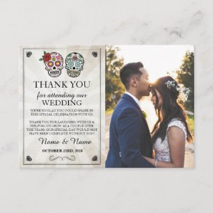 Calaveras de azúcar Tarjeta de foto de agradecimie