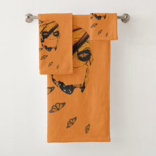 Calaveras de mariposa monarca Toalla Set Art Home 