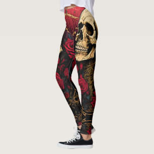 Calaveras entre los Rosas Leggings - Guay